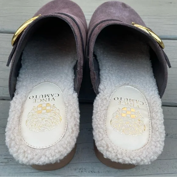 NWOB Vince Camuto Canzenee Sherpa Clogs in Rootbeer Suede size 9 - Picture 9 of 16